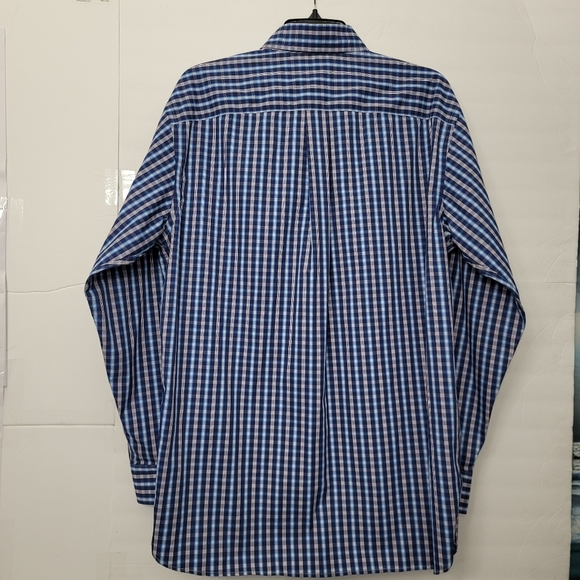 Daniel Cremieux Signature Performance Plaid Dark Blue Long-Sleeve Woven Shirt - Picture 3 of 6